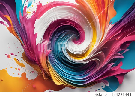 渦を巻く立体的でカラフルなアート背景のイラスト素材 [124226441] - PIXTA
