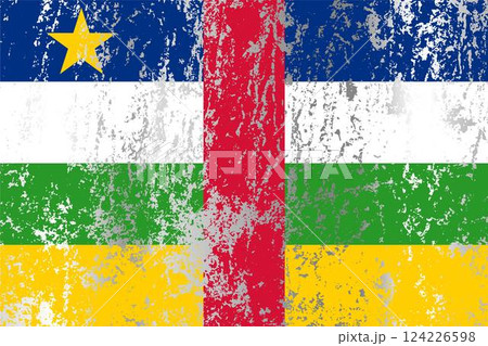Central African Republic flag with grunge effect. 124226598
