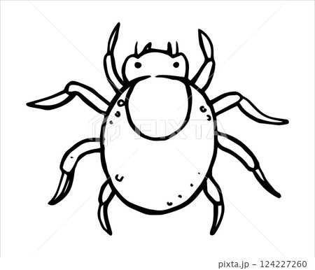 insect tick. vector illustration in sketch style. parasite	 124227260