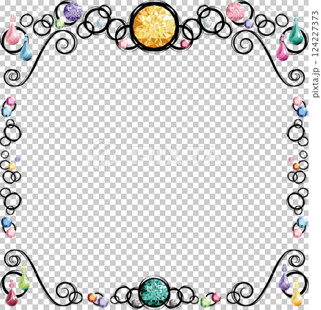 Jeweled square frame (multicolored with black border) Jeweled square frame (multicolored with black border) 124227373