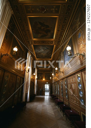 世界遺産フォンテーヌブロー宮殿の絵皿の回廊 世界遺産フォンテーヌブロー宮殿の絵皿の回廊 124227607