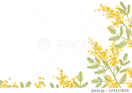 ミモザの花フレーム1 124227629