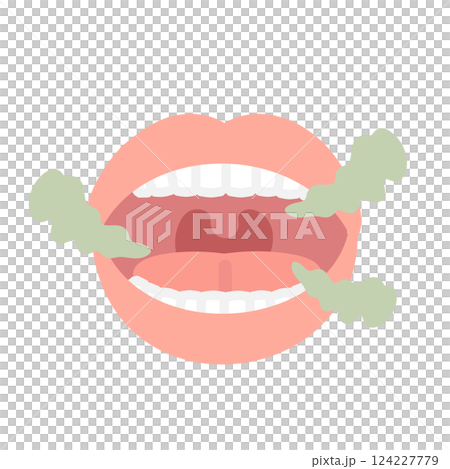 口臭的插圖 口臭的插圖 124227779