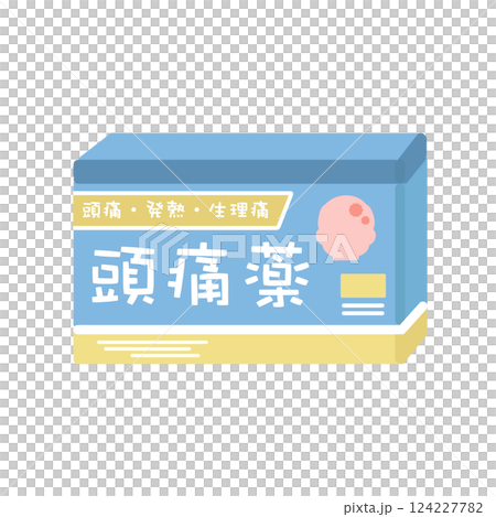 Headache medicine box illustration Headache medicine box illustration 124227782