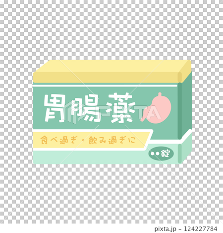 Gastrointestinal medicine box illustration Gastrointestinal medicine box illustration 124227784