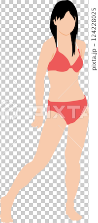 Illustration of a woman in a swimsuit posing Illustration of a woman in a swimsuit posing 124228025