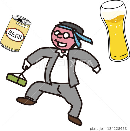 酔っ払い_男性_飲み会_帰り 124228488