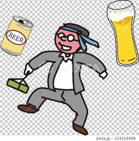 酔っ払い_男性_飲み会_帰り 124228488