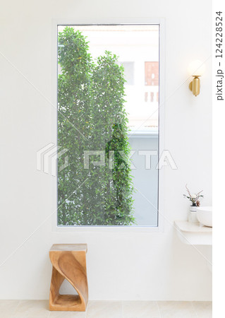 glass window in hotel room glass window in hotel room 124228524