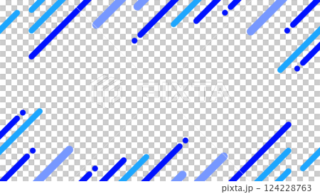 夏に使えるかわいい抽象的な幾何学模様のフレーム素材 チラシ・Web・動画16:9サイズ 水色 青 124228763