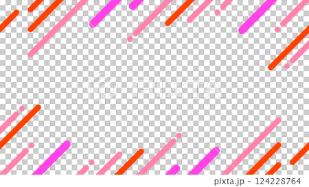 Cute abstract geometric pattern frame material for flyers, web, and videos 16:9 size Red Pink 124228764