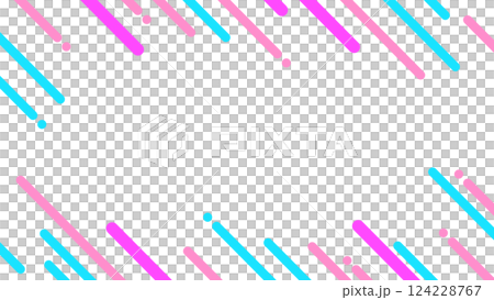 復古風格可愛抽象幾何圖案框架材料傳單、網頁、影片 16：9 尺寸彩色 124228767