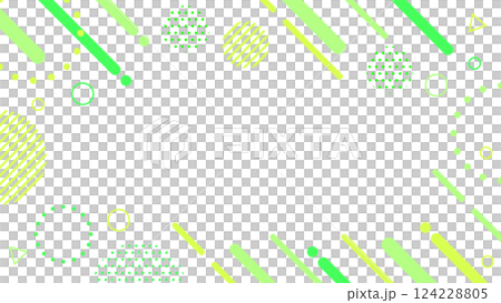 ナチュラル風 かわいい抽象的な幾何学模様のフレーム素材 チラシ・Web・動画16:9サイズ 緑 ナチュラル風 かわいい抽象的な幾何学模様のフレーム素材 チラシ・Web・動画16:9サイズ 緑 124228805