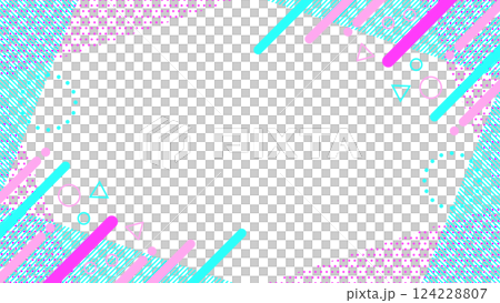 Retro style cute abstract geometric pattern frame material flyer, web, video 16:9 size colorful Retro style cute abstract geometric pattern frame material flyer, web, video 16:9 size colorful 124228807