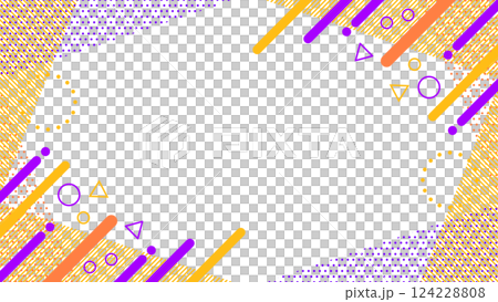 Halloween-style cute abstract geometric frame material for flyers, web and video 16:9 size 124228808