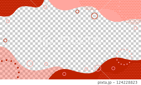 かわいい抽象的な幾何学模様のフレーム素材 チラシ・Web・動画16:9サイズ 赤 ベージュ かわいい抽象的な幾何学模様のフレーム素材 チラシ・Web・動画16:9サイズ 赤 ベージュ 124228823