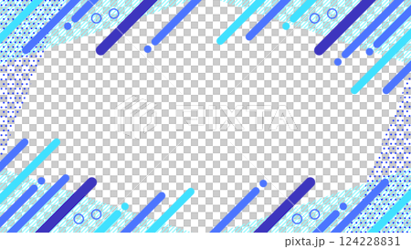 Cute abstract geometric pattern frame material that can be used in summer Flyer, web, video 16:9 size Light blue Blue 124228831