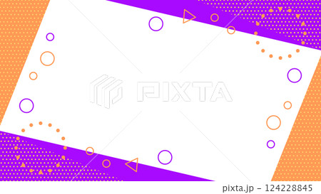 ハロウィン風 かわいい抽象的な幾何学模様のフレーム素材 チラシ・Web・動画16:9サイズ オレンジ ハロウィン風 かわいい抽象的な幾何学模様のフレーム素材 チラシ・Web・動画16:9サイズ オレンジ 124228845