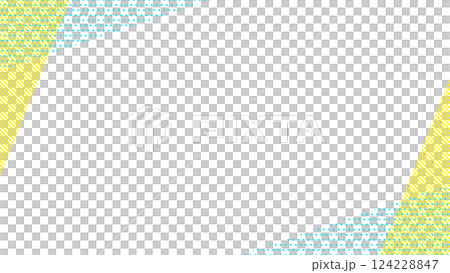 夏に使えるかわいい抽象的な幾何学模様のフレーム素材 チラシ・Web・動画16:9サイズ 水色 黄色 夏に使えるかわいい抽象的な幾何学模様のフレーム素材 チラシ・Web・動画16:9サイズ 水色 黄色 124228847