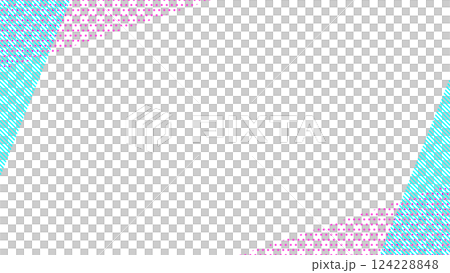 復古風格可愛抽象幾何圖案框架材料傳單、網頁、影片 16：9 尺寸淺藍色粉紅色 124228848