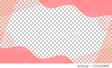 適合傳單、網頁和影片的可愛抽象幾何圖案框架材料 16：9 尺寸紅色米色 124228869