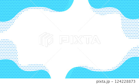 夏に使えるかわいい抽象的な幾何学模様のフレーム素材 チラシ・Web・動画16:9サイズ 水色 青 夏に使えるかわいい抽象的な幾何学模様のフレーム素材 チラシ・Web・動画16:9サイズ 水色 青 124228873