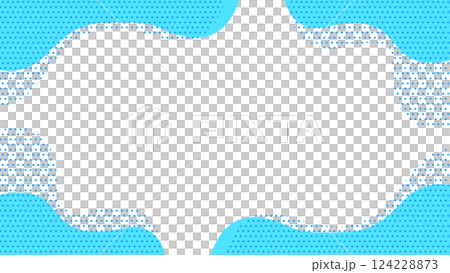 夏に使えるかわいい抽象的な幾何学模様のフレーム素材 チラシ・Web・動画16:9サイズ 水色 青 夏に使えるかわいい抽象的な幾何学模様のフレーム素材 チラシ・Web・動画16:9サイズ 水色 青 124228873