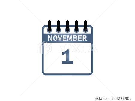 November 1 Calendar Icon 124228909