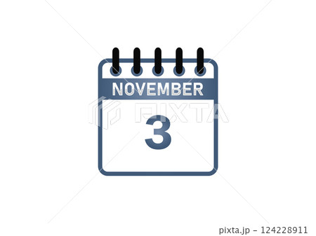 November 3 Calendar Icon 124228911