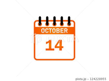 October 14 Calendar Icon 124228955