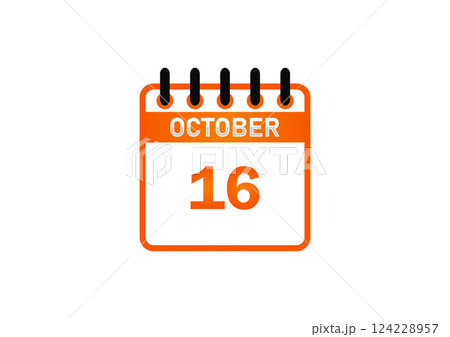 October 16 Calendar Icon 124228957