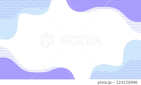 かわいい抽象的な幾何学模様のフレーム素材 チラシ・Web・動画16:9サイズ 紫 青 124228996