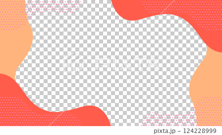 適合傳單、網頁和影片的可愛抽象幾何圖案框架材料 16：9 尺寸紅色米色 124228999