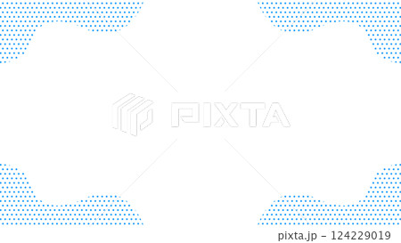 夏に使えるかわいい抽象的な幾何学模様のフレーム チラシ・Web・動画16:9サイズ 水色 青 124229019