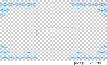 夏に使えるかわいい抽象的な幾何学模様のフレーム チラシ・Web・動画16:9サイズ 水色 青 124229019