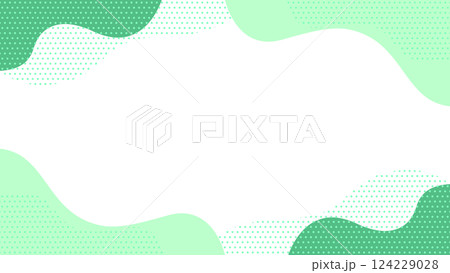 ナチュラルなかわいい抽象的な幾何学模様のフレーム素材 チラシ・Web・動画16:9サイズ グリーン ナチュラルなかわいい抽象的な幾何学模様のフレーム素材 チラシ・Web・動画16:9サイズ グリーン 124229028