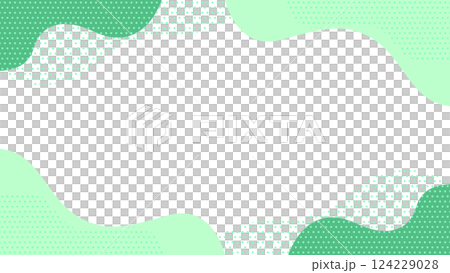ナチュラルなかわいい抽象的な幾何学模様のフレーム素材 チラシ・Web・動画16:9サイズ グリーン ナチュラルなかわいい抽象的な幾何学模様のフレーム素材 チラシ・Web・動画16:9サイズ グリーン 124229028