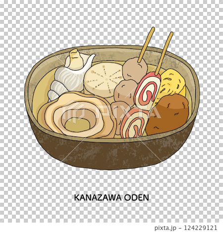 Ishikawa Prefecture_Kanazawa Oden Line drawing illustration 124229121