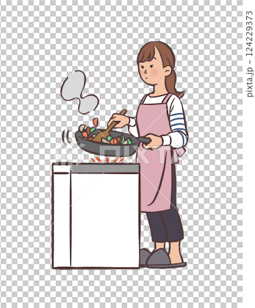 婦女烹調的例證 124229373