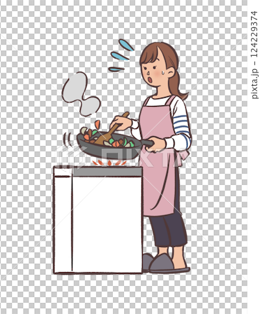 婦女烹調的例證 124229374