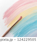 Paint brush with paint. 124229505
