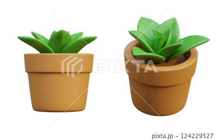 Plants growing in pots 3D graphics Plants growing in pots 3D graphics 124229527