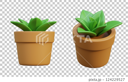 Plants growing in pots 3D graphics Plants growing in pots 3D graphics 124229527