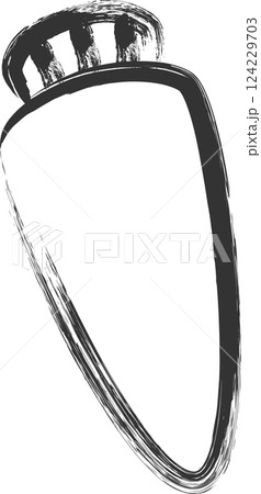 筆書き野菜単品アイコン　大根 124229703