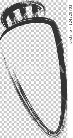 筆書き野菜単品アイコン　大根 124229703