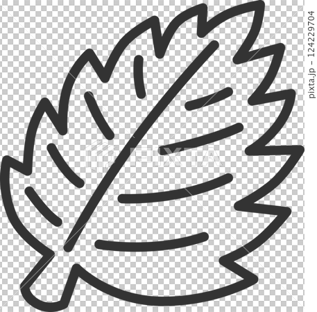 Line drawing vegetable single icon: Perilla 124229704