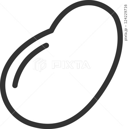 線画野菜単品アイコン　えんどう豆 124229716