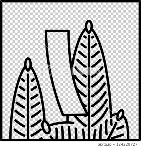 Line drawing square simple Hanafuda - January, Pine, Red and short, January, Pine with red and short Line drawing square simple Hanafuda - January, Pine, Red and short, January, Pine with red and short 124229727