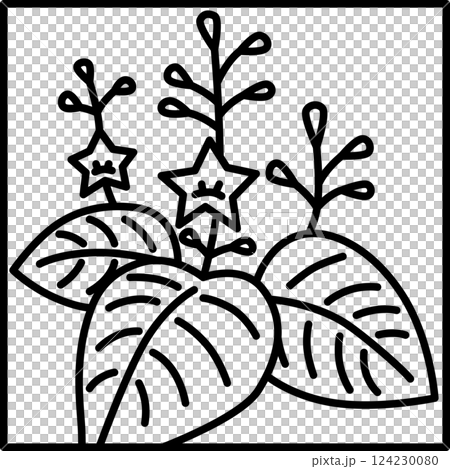 線画正方形シンプル花札　師走　桐　12月　桐のカス 124230080