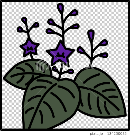 カラー正方形シンプル花札　師走　桐　12月　桐のカス 124230083